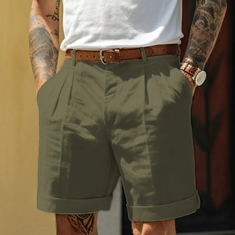 Men’s Classic Linen Shorts – Breathable Loose Fit Summer Casual Shorts 2025