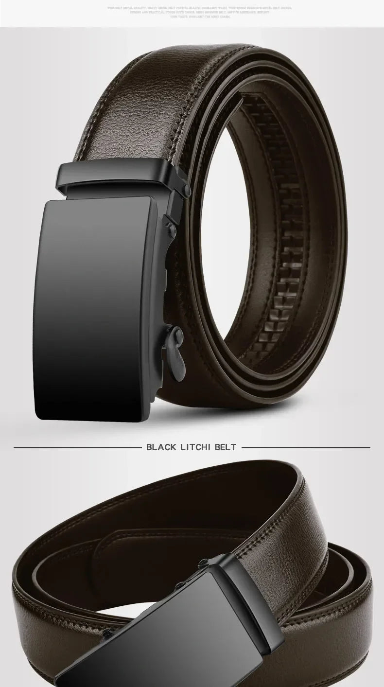 Men’s Automatic Buckle PU Leather Belt – Business & Casual
