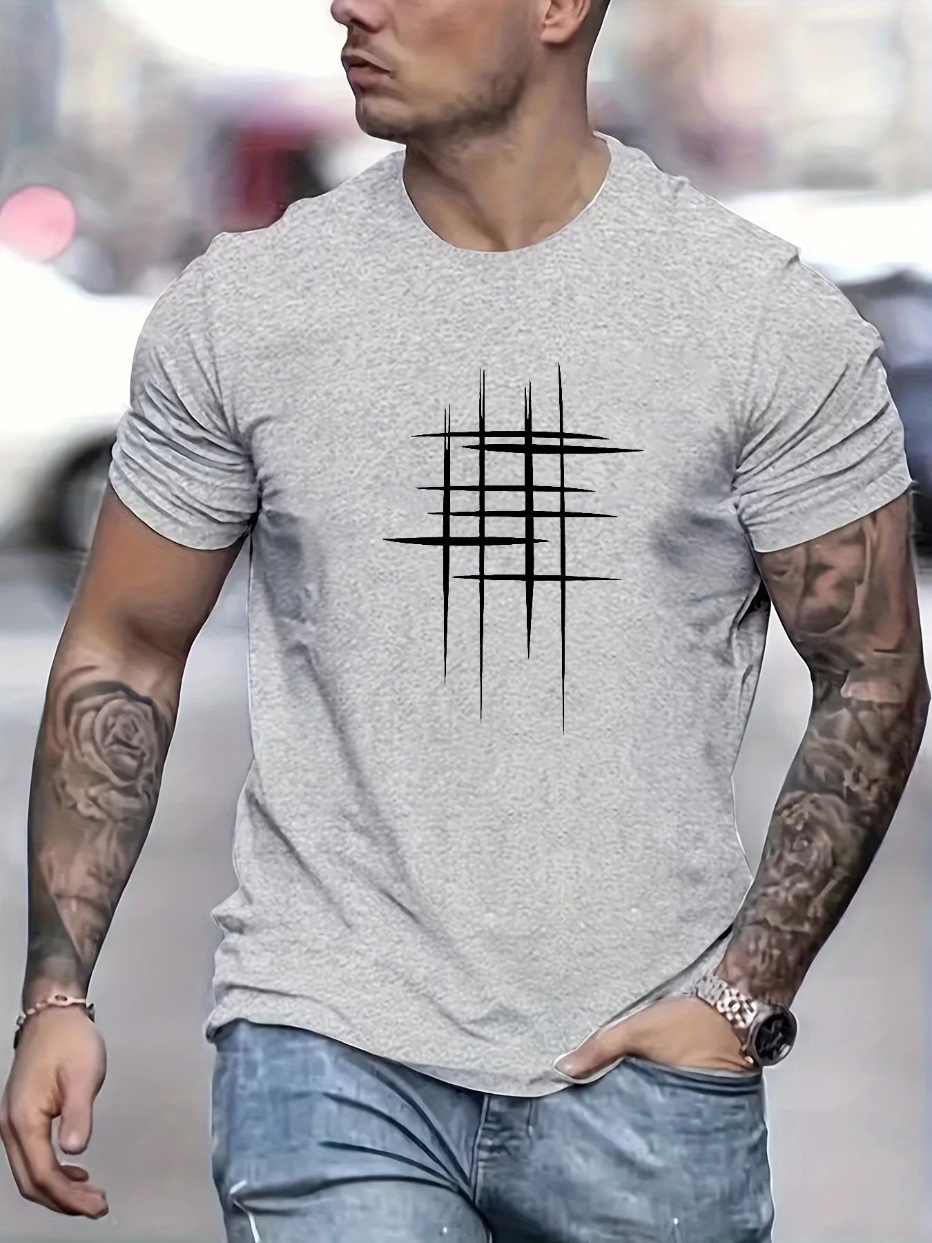 Men’s 100% Cotton Graphic T-Shirt – Loose Fit Summer Top