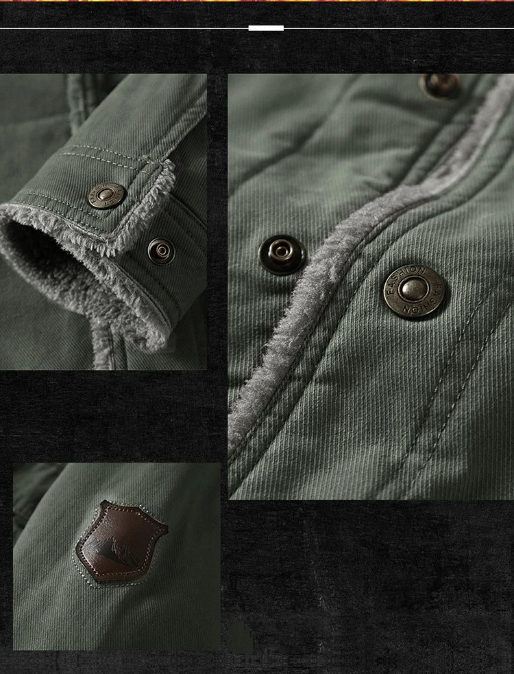 FGKKS 2024 Men’s Outdoor Slim-Fit Jacket – Casual Fleece Streetwear Coat