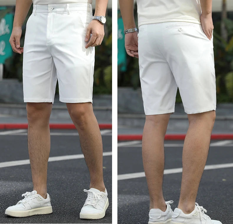 Men’s Summer Slim Fit Stretch Shorts – Lightweight Business Casual Dress Shorts, Fashion High Elastic Waist