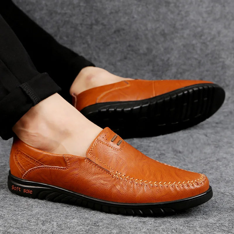 Men’s Slip-On Loafers – Comfortable Soft-Soled Casual & Formal Leather Shoes