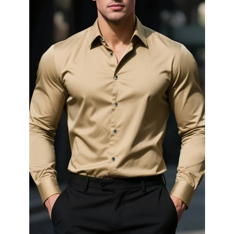 FGKKS Men’s Dress Shirt – Premium Slim Fit with Stretch Fabric