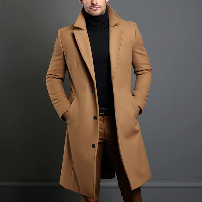 Men’s Luxury Wool Trench Coat – Warm & Stylish Winter Overcoat
