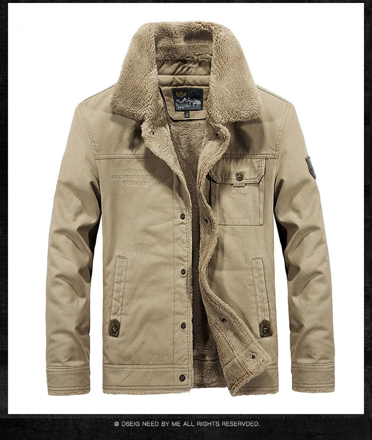 FGKKS 2024 Men’s Outdoor Slim-Fit Jacket – Casual Fleece Streetwear Coat