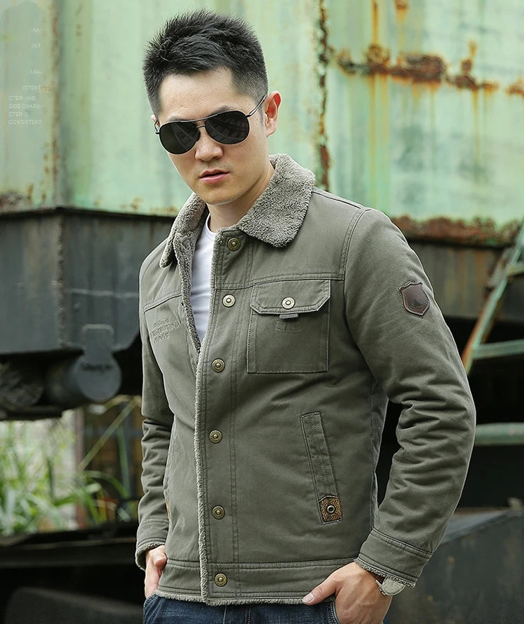 FGKKS 2024 Men’s Outdoor Slim-Fit Jacket – Casual Fleece Streetwear Coat