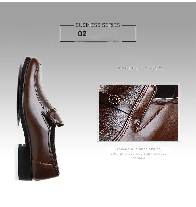 Men’s Leather Dress Shoes – High-Quality Comfortable Oxford Flats for Business, Party & Wedding