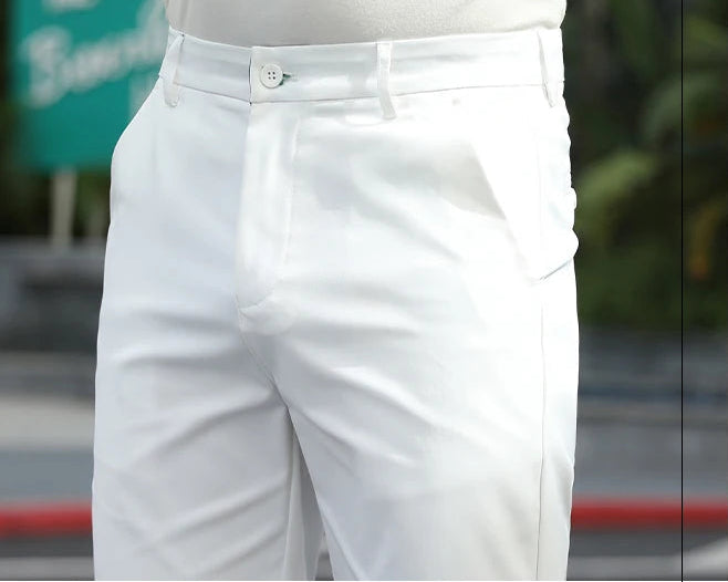 Men’s Summer Slim Fit Stretch Shorts – Lightweight Business Casual Dress Shorts, Fashion High Elastic Waist