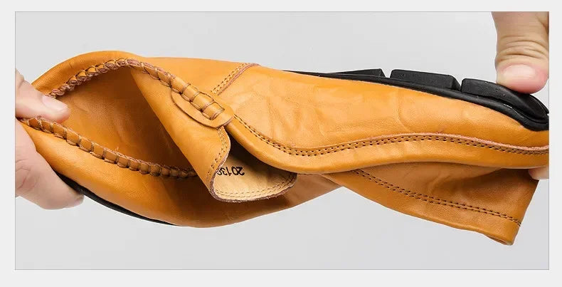 Men’s Casual Genuine Leather Loafers – Designer Slip-On Moccasins & Boat Shoes, High Quality