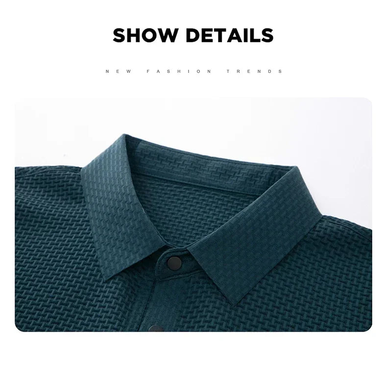 Men's Summer Ice Silk Short Sleeve Polo – Cool, Breathable, Sweat-Absorbing, Business Casual T-Shirt