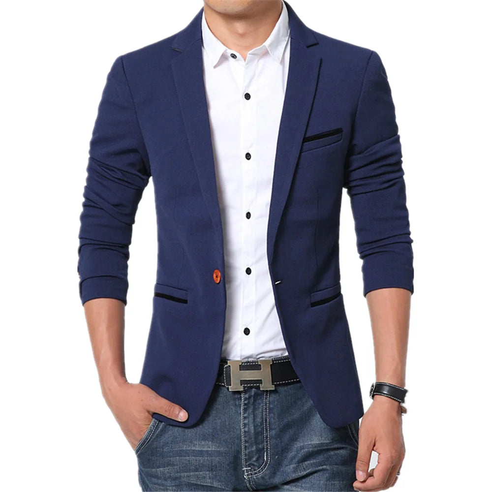 FGKKS New Luxury Men's Blazer – Slim Fit Autumn Fashion Suit Jacket