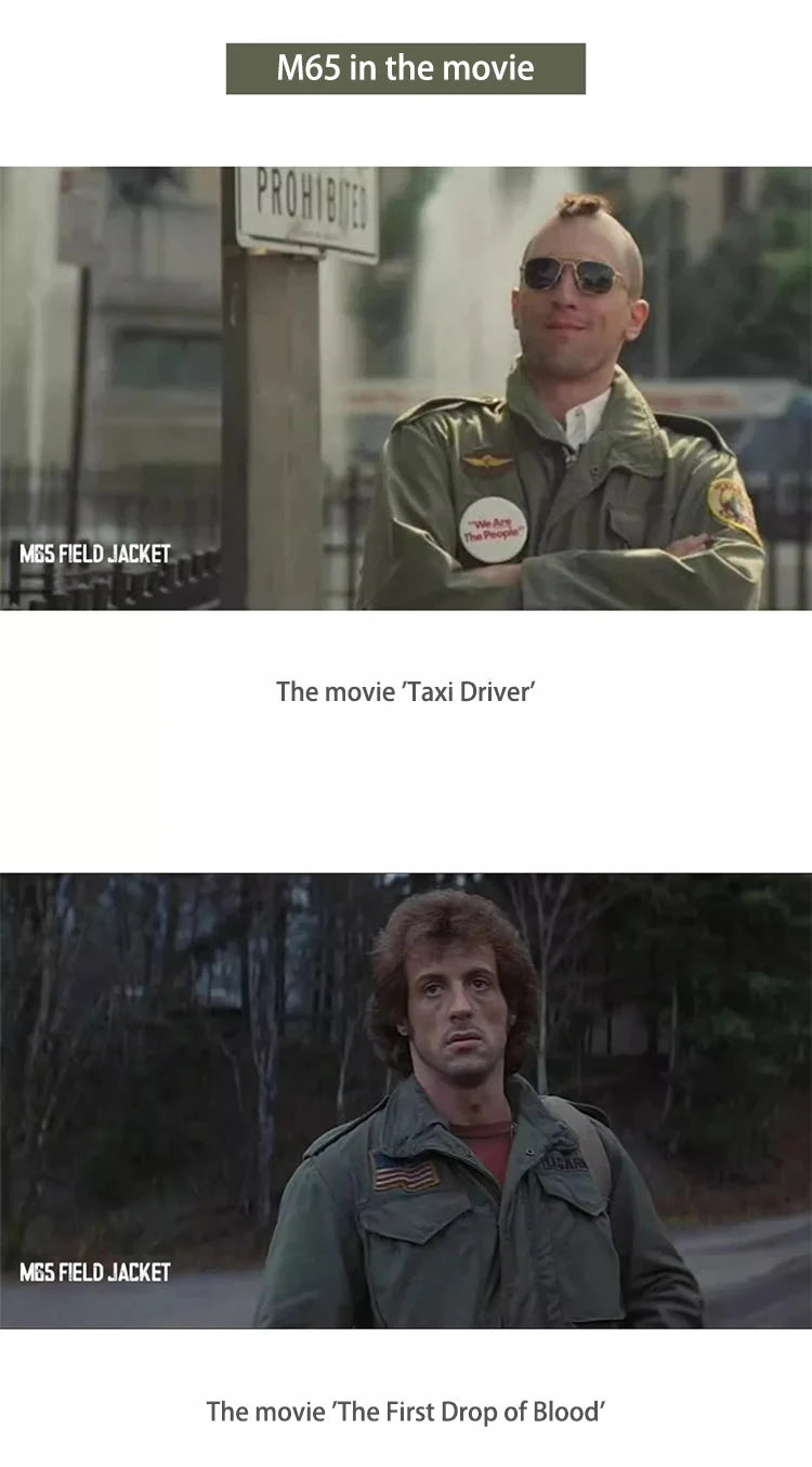 M65 Field Jacket, Men's Military Jacket, Retro Multi Pocket Collar Zipper Jacket, 100% Cotton