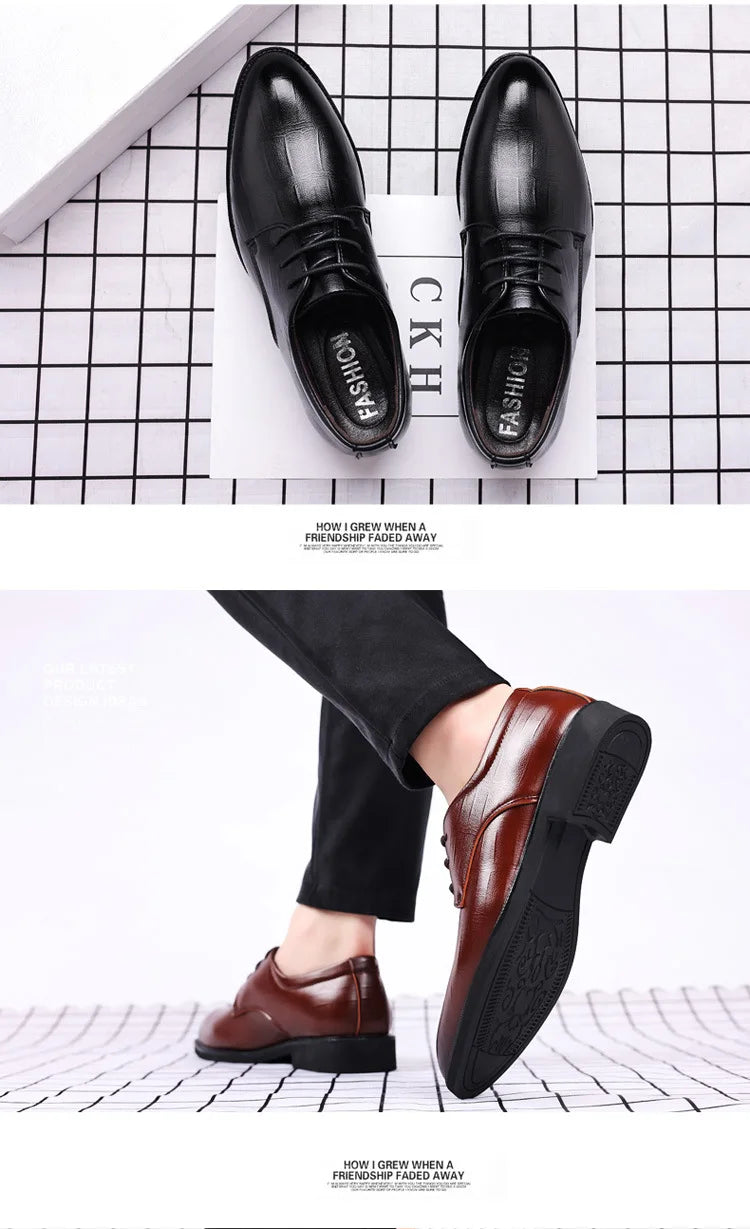 Mens Leather Dress Shoes Men's Formal Social Male Shoe Casual Business Pointed Toe Luxury Party Designer Shoes for Men