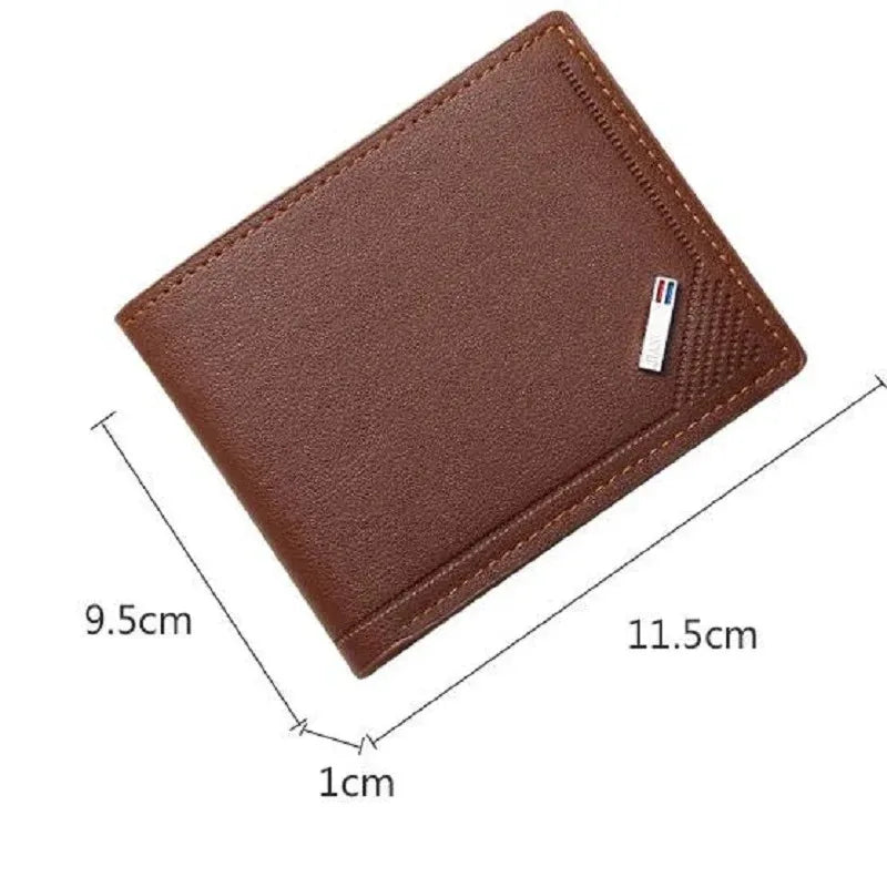 Men's Slim Leather Wallet – Minimalist Soft Leather Bifold, Compact & Durable Short Wallet
