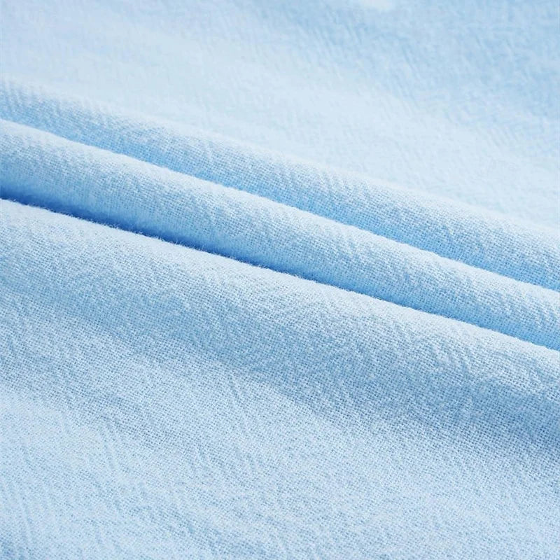 Men's 2024 Linen Beach Shirt – Long Sleeve Casual Button-Up, Solid Color Lapel Top, Lightweight Spring Summer Shirt XS–6XL