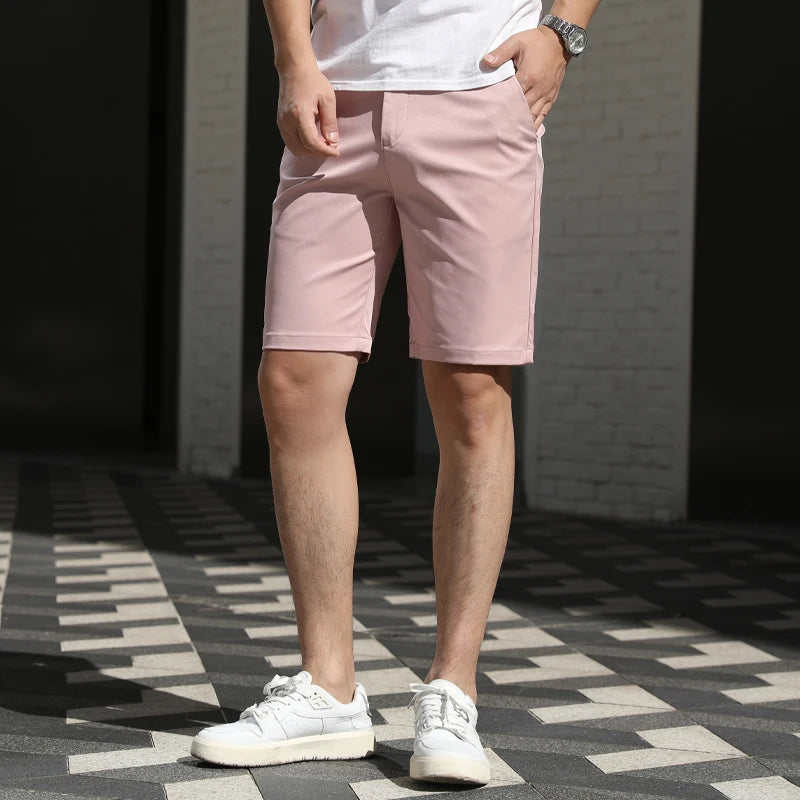 Men’s Summer Slim Fit Stretch Shorts – Lightweight Business Casual Dress Shorts, Fashion High Elastic Waist