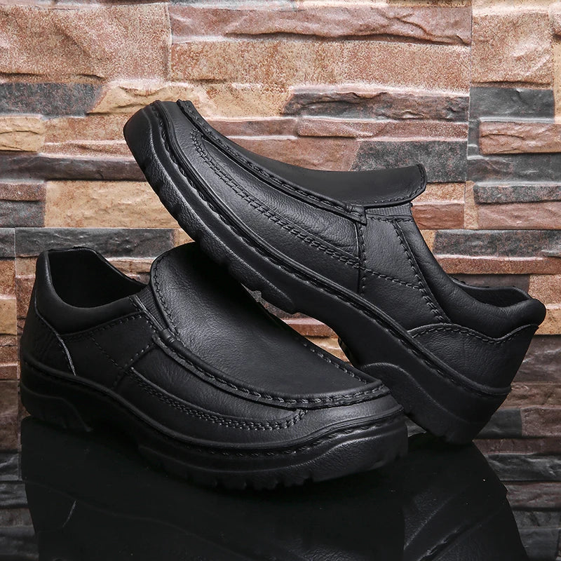 Men’s EVA Anti-Slip Casual Shoes – One-Piece Molded Imitation Leather Comfort Loafers