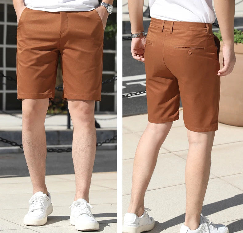 Men’s Summer Slim Fit Stretch Shorts – Lightweight Business Casual Dress Shorts, Fashion High Elastic Waist