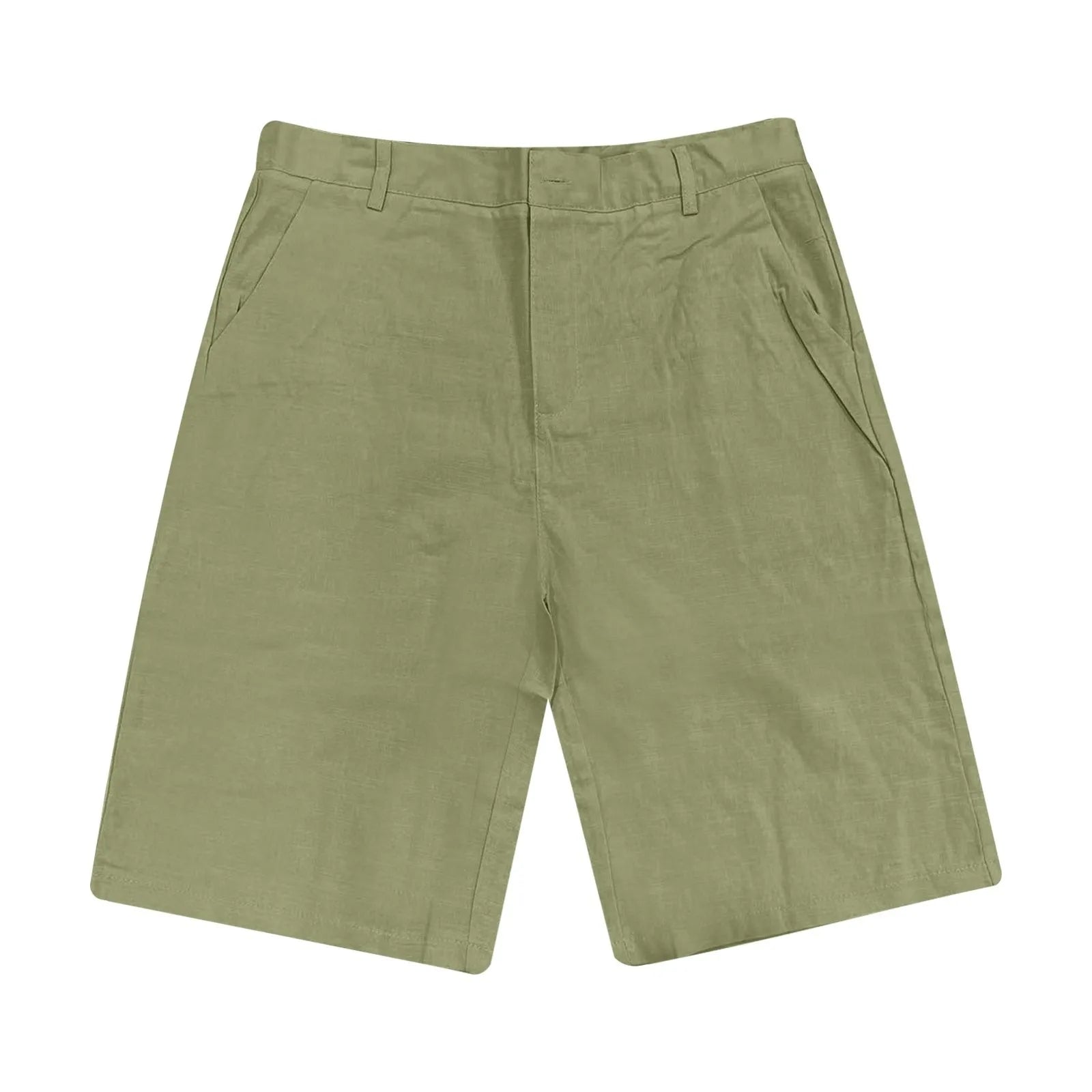 Men’s Solid Color Linen Shorts – Breathable Casual Beach Pants for Summer Holiday
