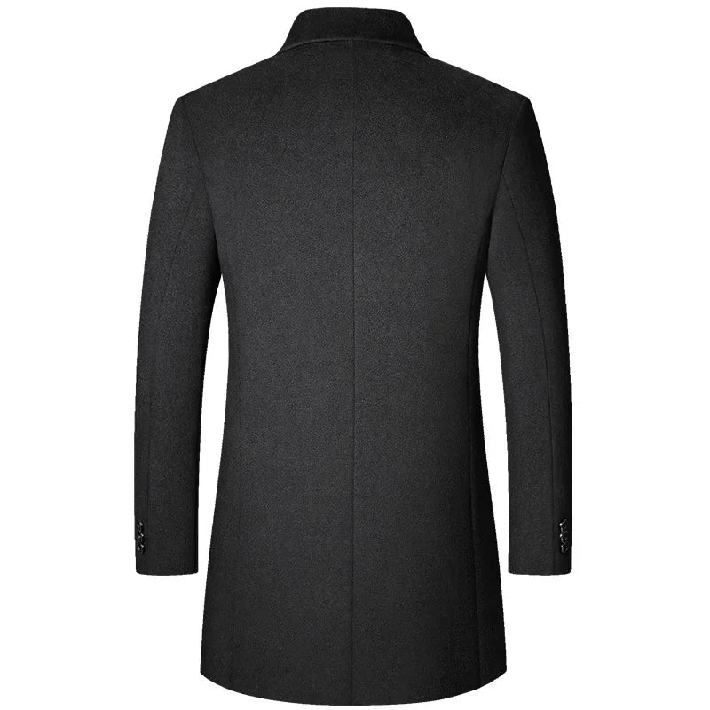 New Men’s Winter Wool Coat – Korean Style Business Trench Jacket