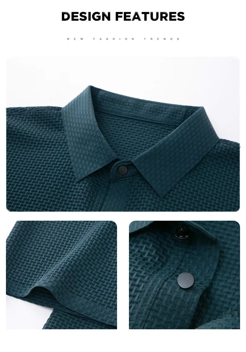 Men's Summer Ice Silk Short Sleeve Polo – Cool, Breathable, Sweat-Absorbing, Business Casual T-Shirt