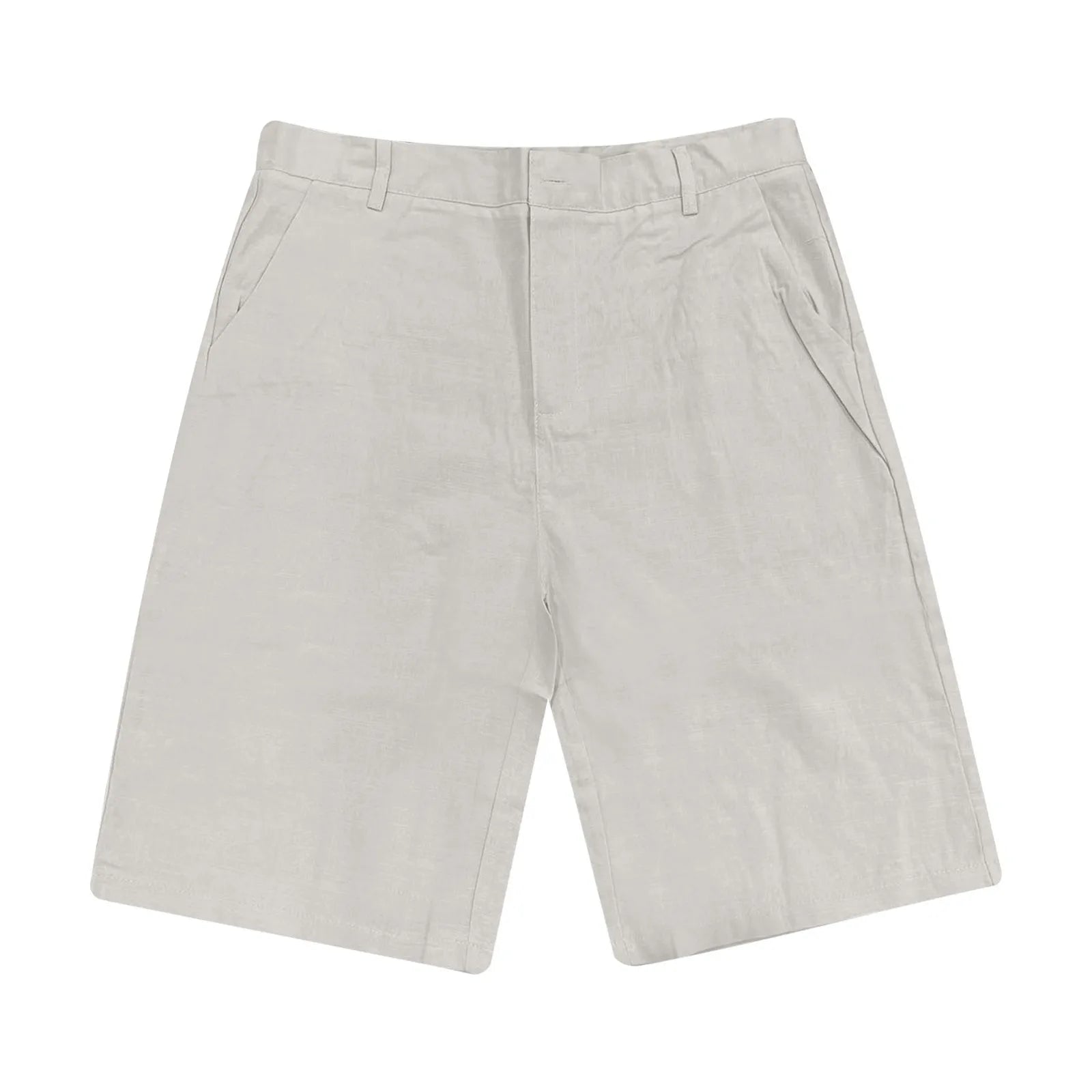 Men’s Solid Color Linen Shorts – Breathable Casual Beach Pants for Summer Holiday
