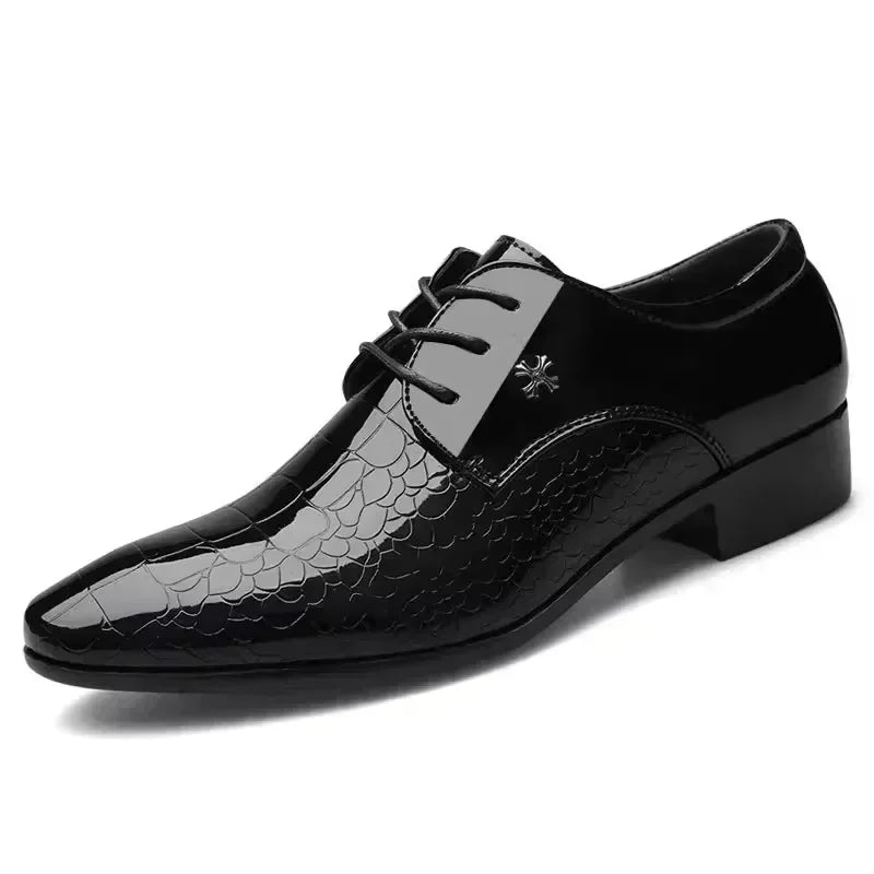 Pointed Toe Men’s Dress Shoes – Italian Oxford & Derby Shoes in Patent Leather for Weddings & Formal Events