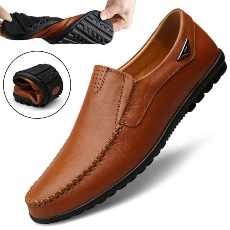 Men’s Genuine Leather Loafers – Luxury Casual Slip-On Moccasins, Designer Driving Shoes 2023