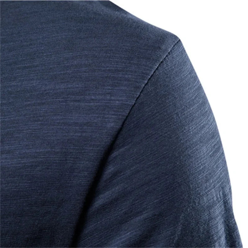 Men’s 100% Cotton V-Neck T-Shirt – Slim Fit Solid Color Short Sleeve Top