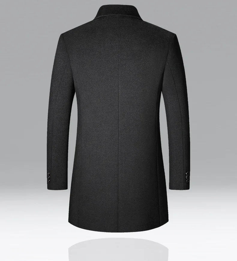 New Men’s Winter Wool Coat – Korean Style Business Trench Jacket