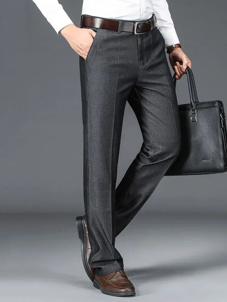 Men’s Formal Business Pants – High-Quality Loose Fit Suit Trousers with Straight Narrow Legs, 2025 Fashion