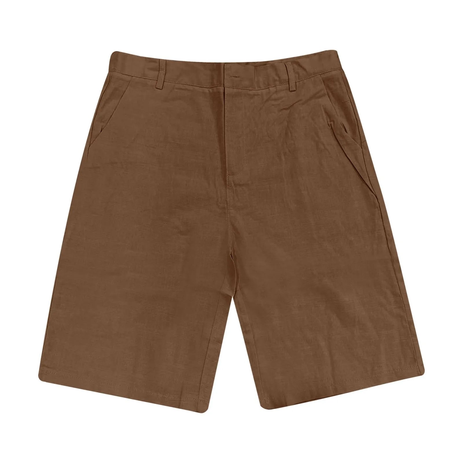 Men’s Solid Color Linen Shorts – Breathable Casual Beach Pants for Summer Holiday