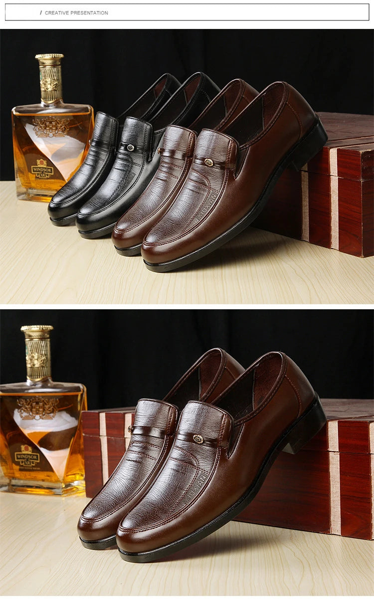 Men’s Leather Dress Shoes – High-Quality Comfortable Oxford Flats for Business, Party & Wedding