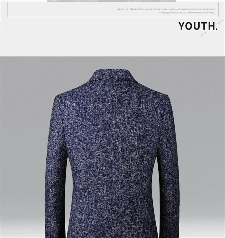 FGKKS 2023 Men's Slim Fit Blazer – Spring & Autumn Fashion Casual Business Suit Jacket