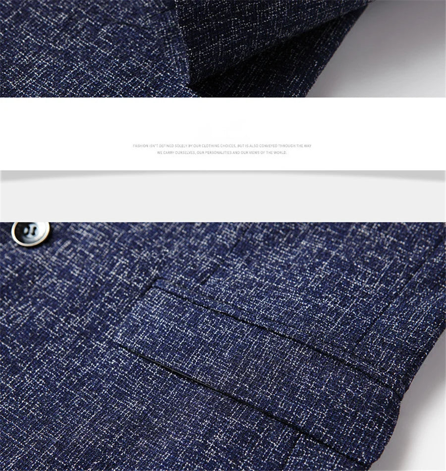 FGKKS 2023 Men's Slim Fit Blazer – Spring & Autumn Fashion Casual Business Suit Jacket