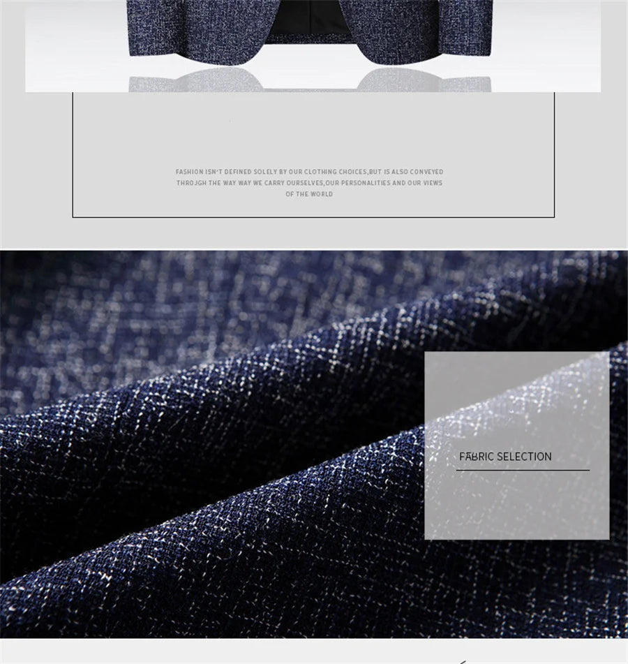 FGKKS 2023 Men's Slim Fit Blazer – Spring & Autumn Fashion Casual Business Suit Jacket