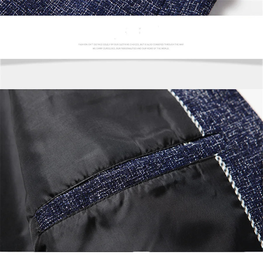 FGKKS 2023 Men's Slim Fit Blazer – Spring & Autumn Fashion Casual Business Suit Jacket