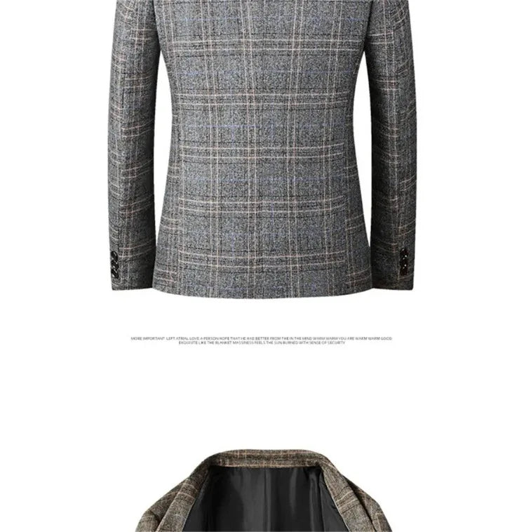 Men’s Plaid Blazer – Spring Wedding & Business Suit Jacket