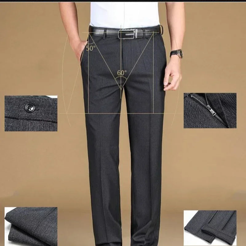 Men’s Formal Business Pants – High-Quality Loose Fit Suit Trousers with Straight Narrow Legs, 2025 Fashion