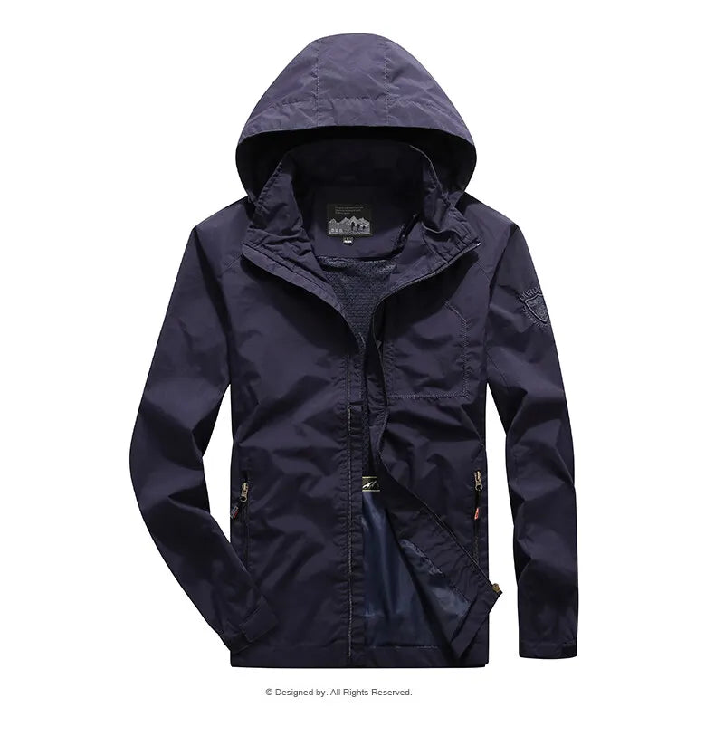 Men’s Waterproof Hiking Jacket – Lightweight Outdoor Windbreaker