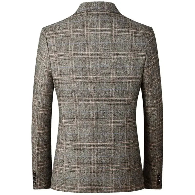 Men’s Plaid Blazer – Spring Wedding & Business Suit Jacket