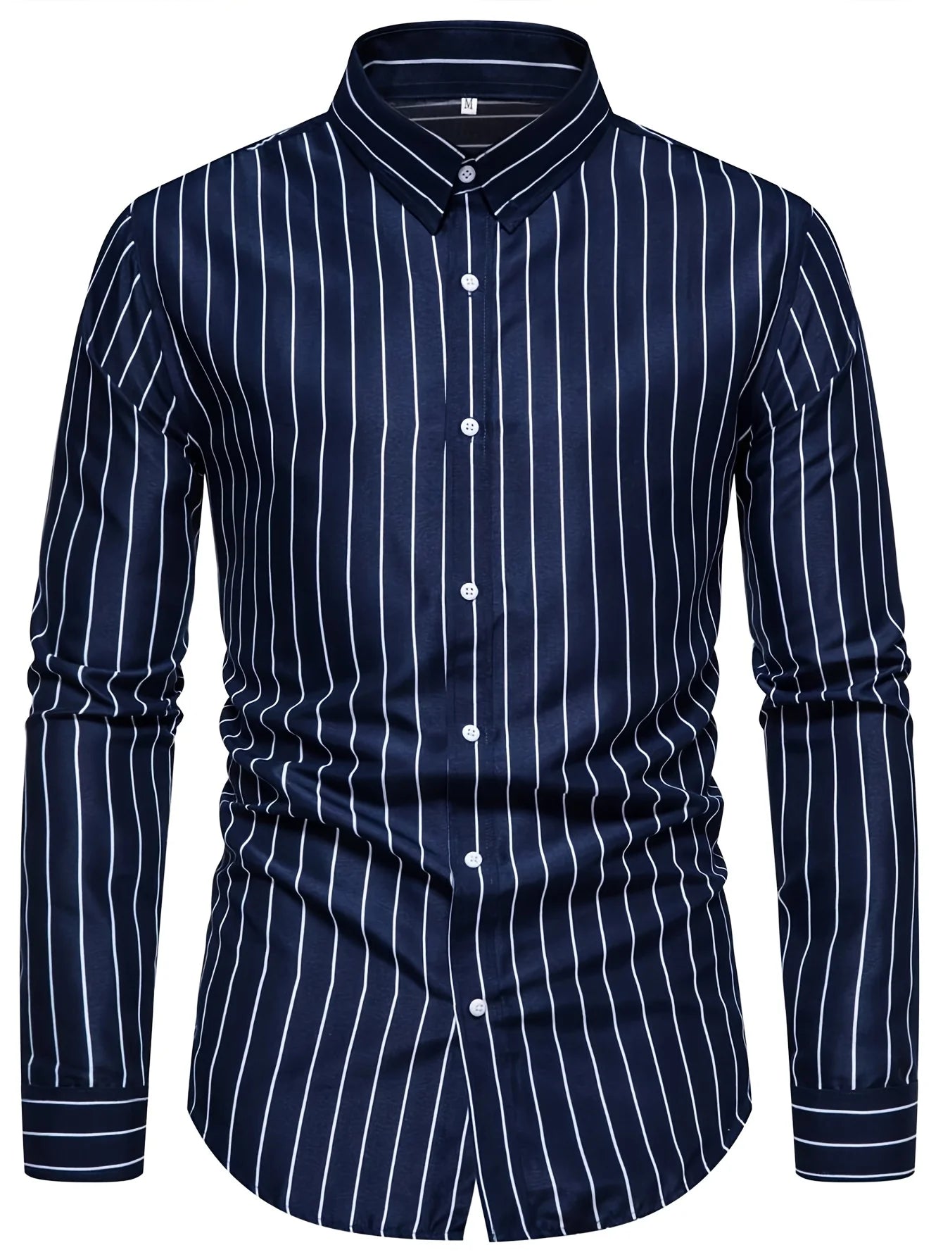 FGKKS Men's Fashion Striped Shirt – Long Sleeve Casual Business Style