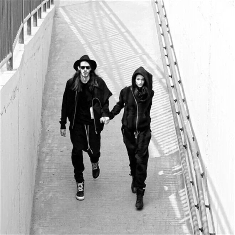 Men’s Hooded Zipper Hoodie – Hip Hop Streetwear Sweatshirt, Skate Style