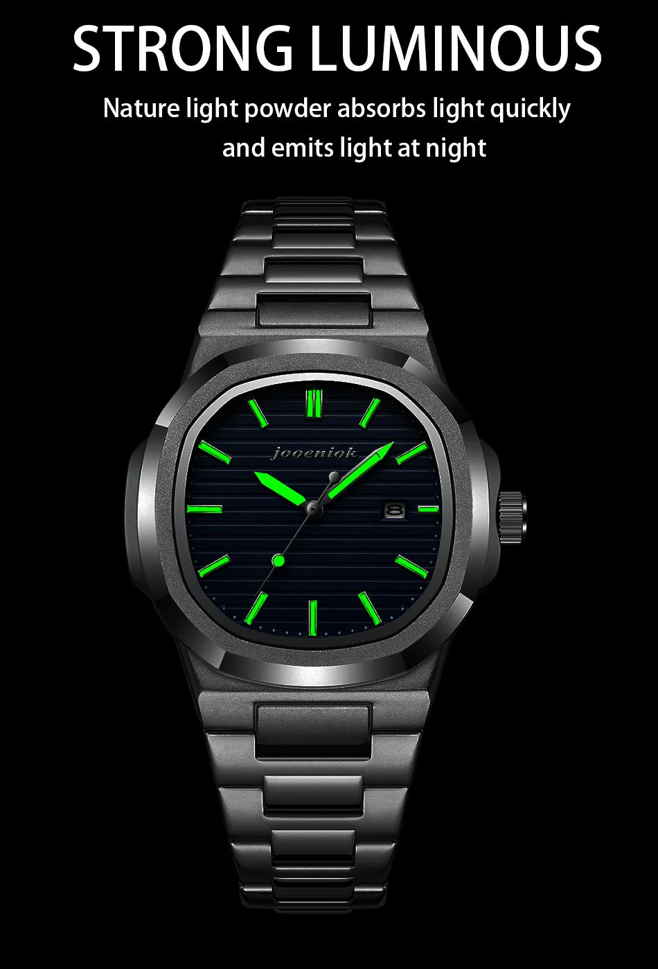 Luxury Men’s Square Watch – Quartz, Waterproof, Leather Strap