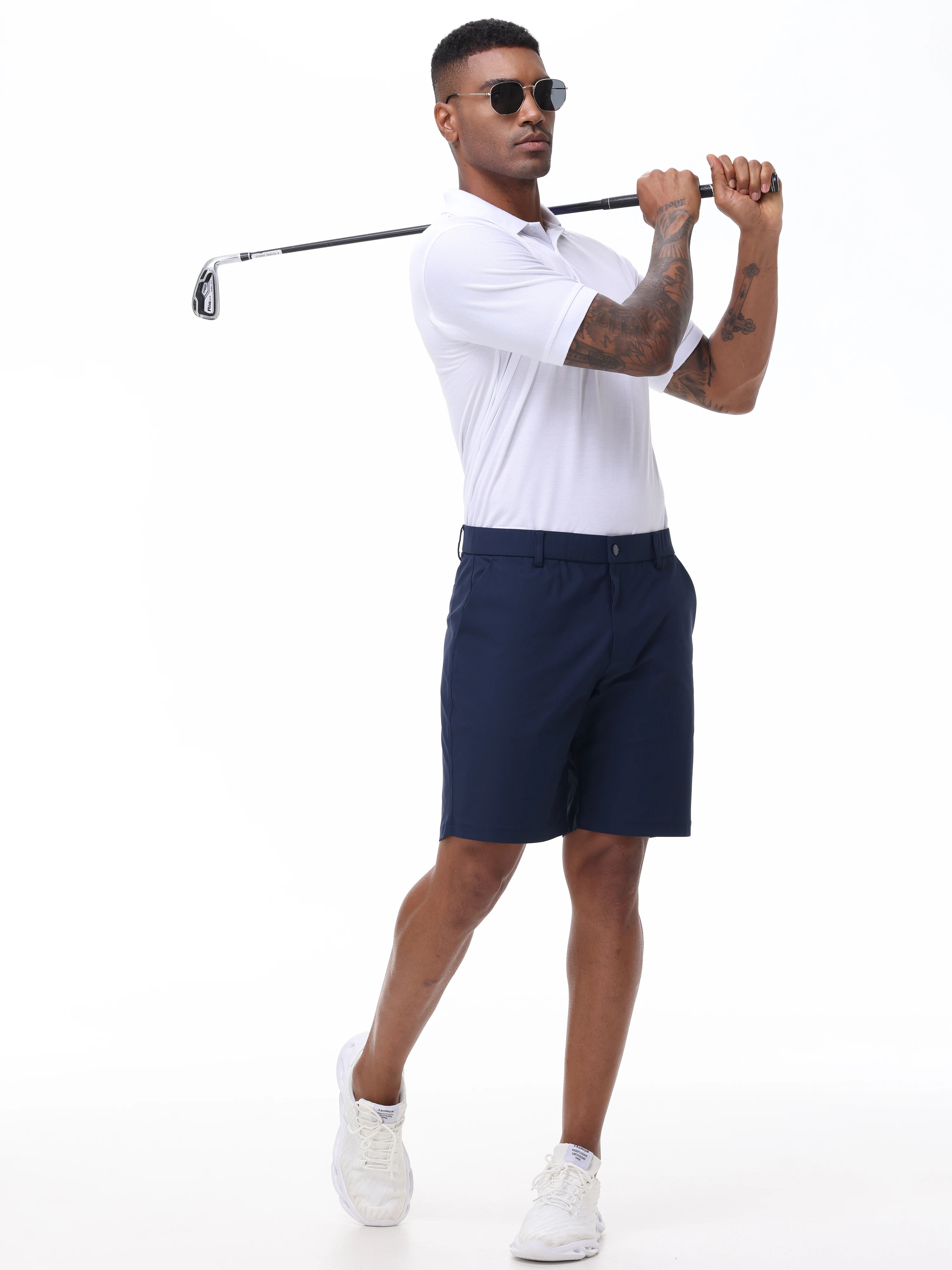 Men’s Elegant Cargo Shorts – Casual Golf & Work Style with Hidden Zippers