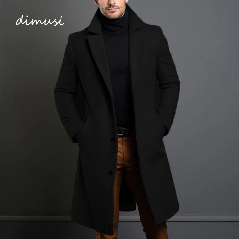 Men’s Luxury Wool Trench Coat – Warm & Stylish Winter Overcoat