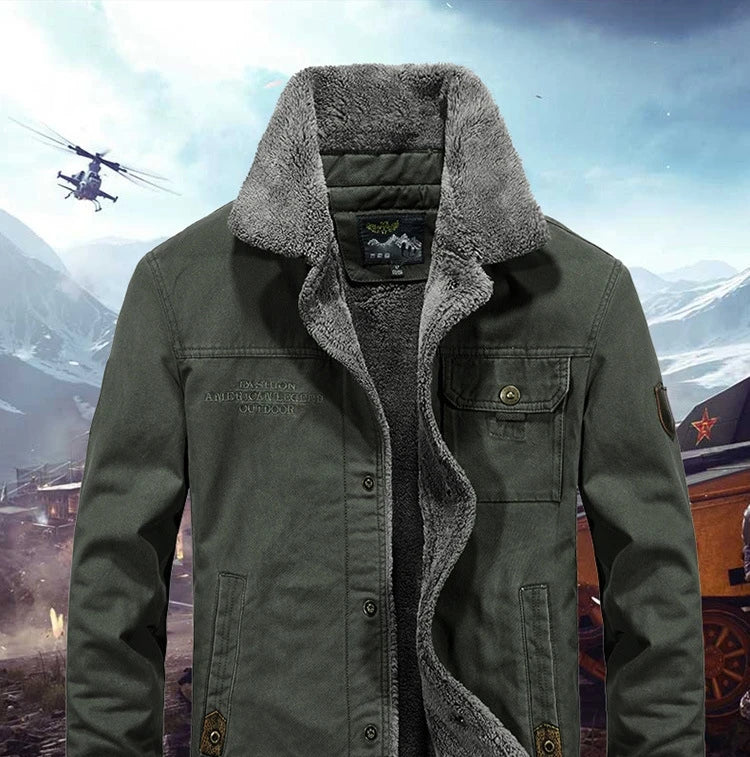 FGKKS 2024 Men’s Outdoor Slim-Fit Jacket – Casual Fleece Streetwear Coat