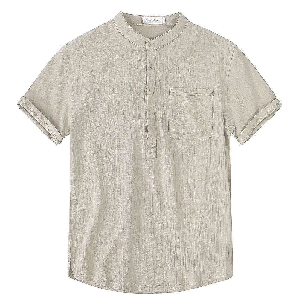 Men's Summer Cotton & Linen Short-Sleeve T-Shirt – Breathable Casual Top, Sizes S-3XL