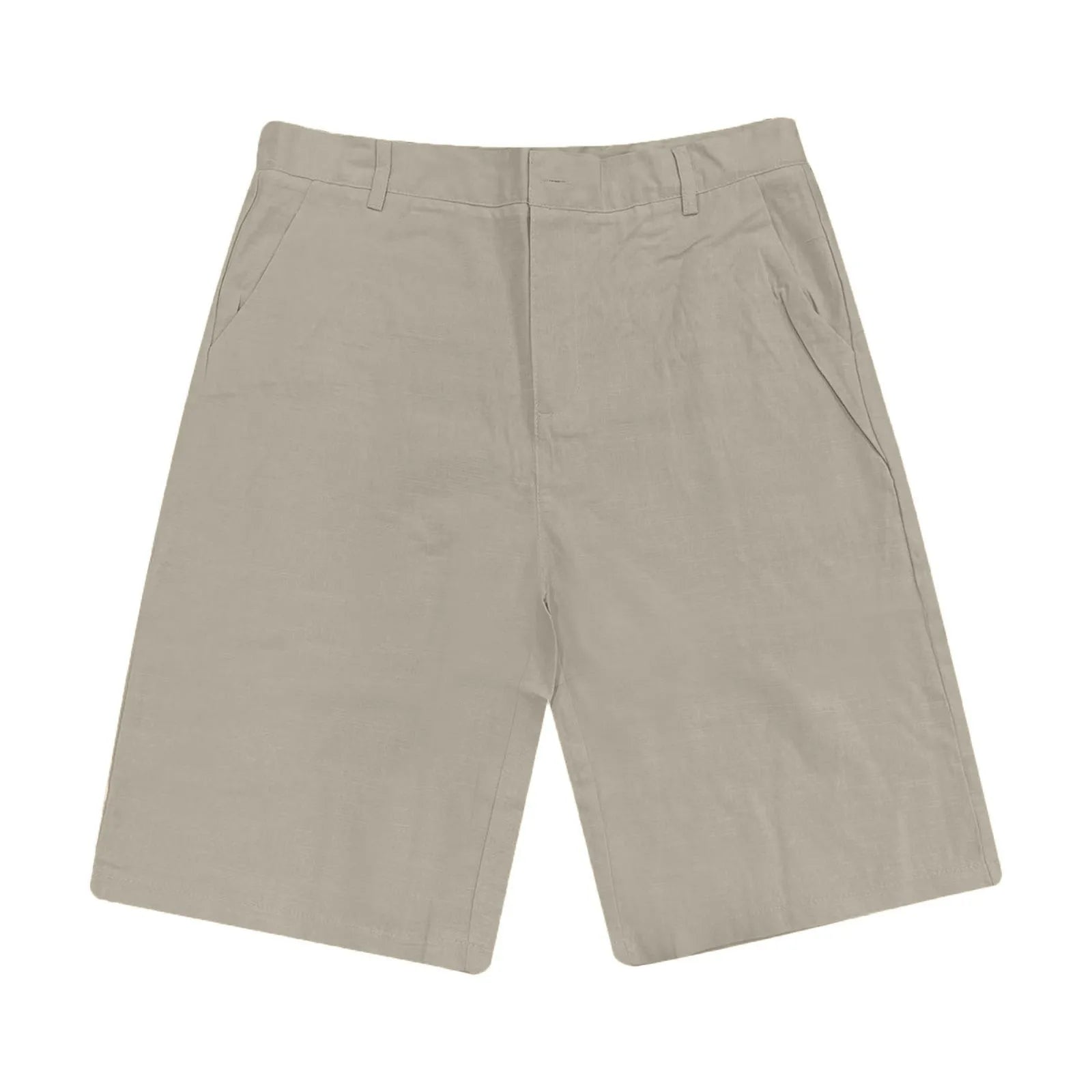 Men’s Solid Color Linen Shorts – Breathable Casual Beach Pants for Summer Holiday