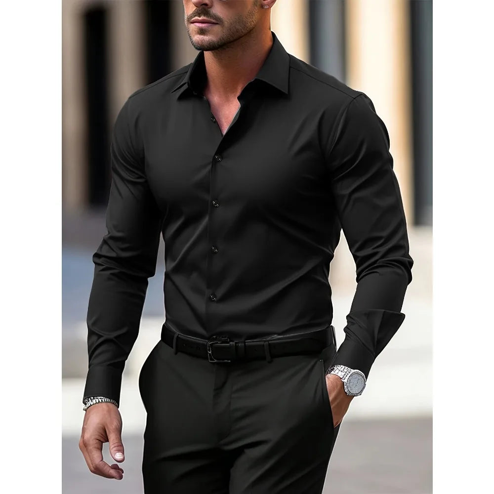 FGKKS Men’s Dress Shirt – Premium Slim Fit with Stretch Fabric